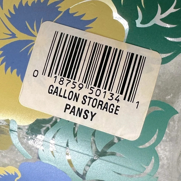 Vintage Large Floral Pansy Print Gallon Storage Jar With Lid - Picture 7 of 14